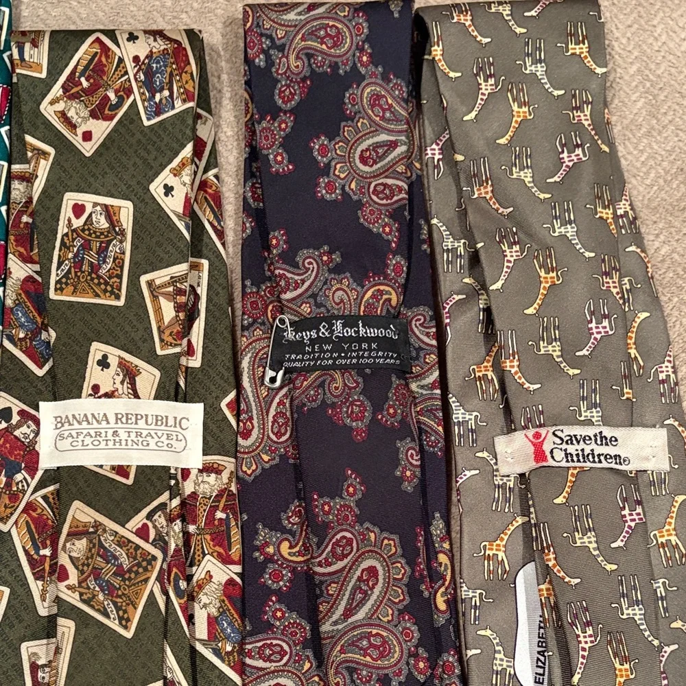 Tommy Hilfiger Men's Patterned Silk Tie Set — Blue, Purple, Green, Gray, Teal